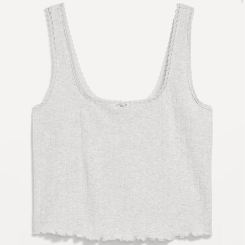 Old Navy Pointelle Cropped Tank Top - Picture 3 of 8